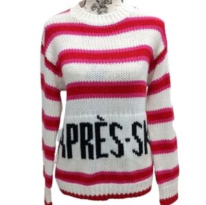Trendsetter Après-ski women's stripe crewneck sweater size S